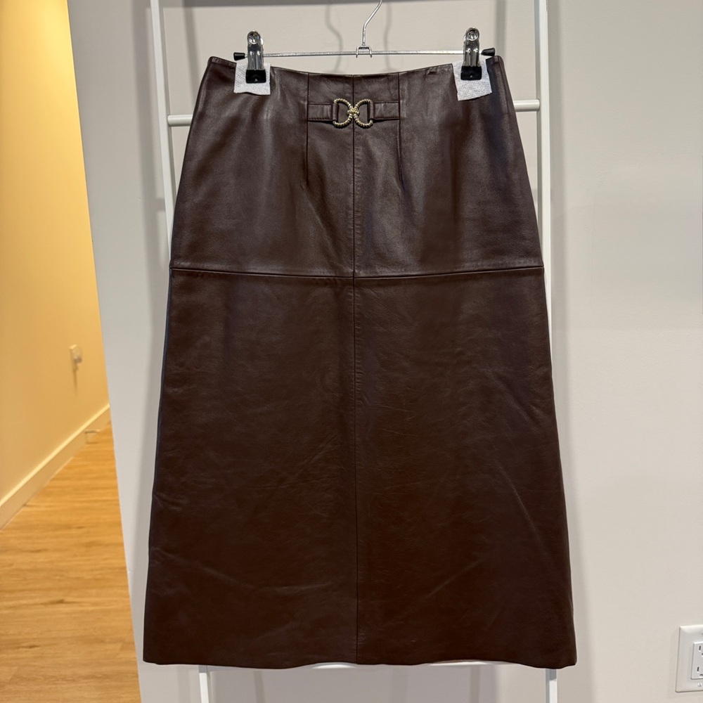 NWT) SANDRO LEATHER SKIRT / Size 1 (36)
